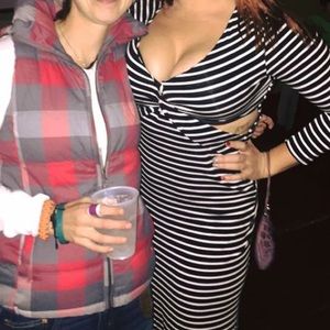 Long black stripe dress